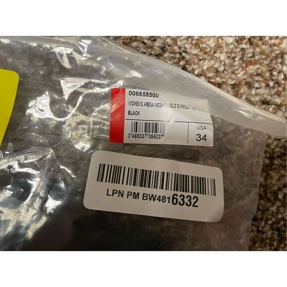 Brand New Arena Women’s Size 34Black Vented Mesh Panel Swimsuit One Piece - Picture 3 of 9